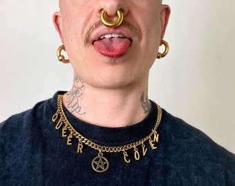 QUEER COVEN solid brass chain necklace.