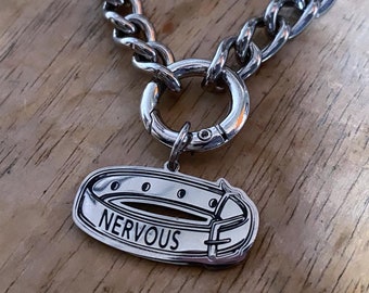 NERVOUS roestvrijstalen hanger/ketting met halsband (voorbestelling - verzonden op 14 mei)