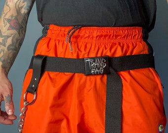TRANS FG | T4T4EVA canvas skater belt, with o rings and detachable chain.