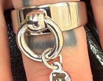 TOM tribute BDSM style hoop ring - stainless steel