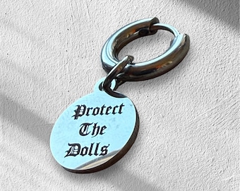 PROTECT THE DOLLS stainless steel hoop earring preorder