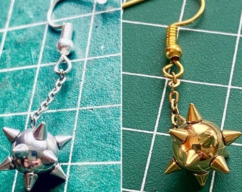Flail Earring by HardwearUK stainless steel, with backing card