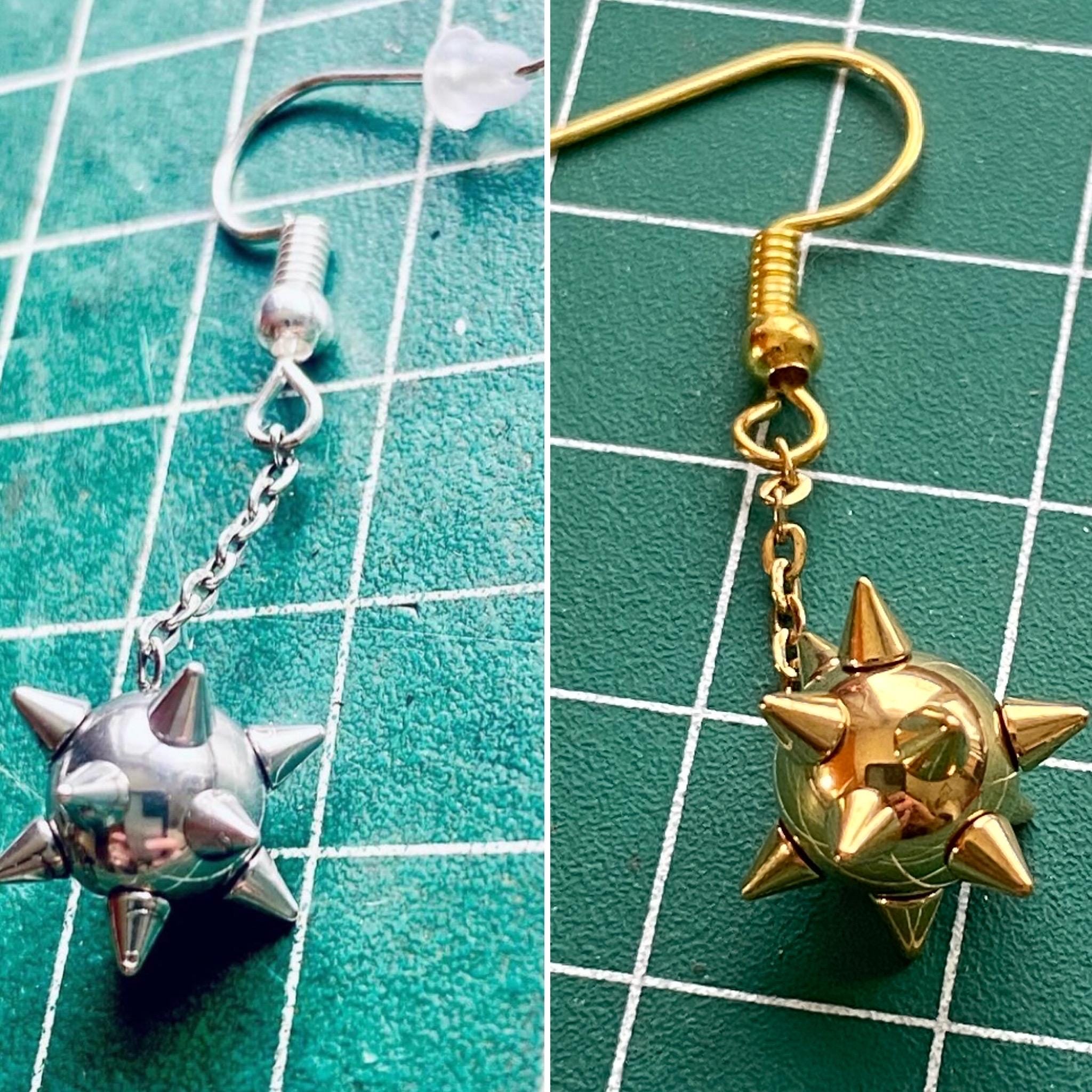 Flail Earring by HardwearUK stainless steel, with backing card