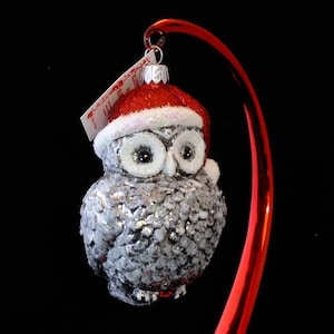 Silver Owl Glass Ornament