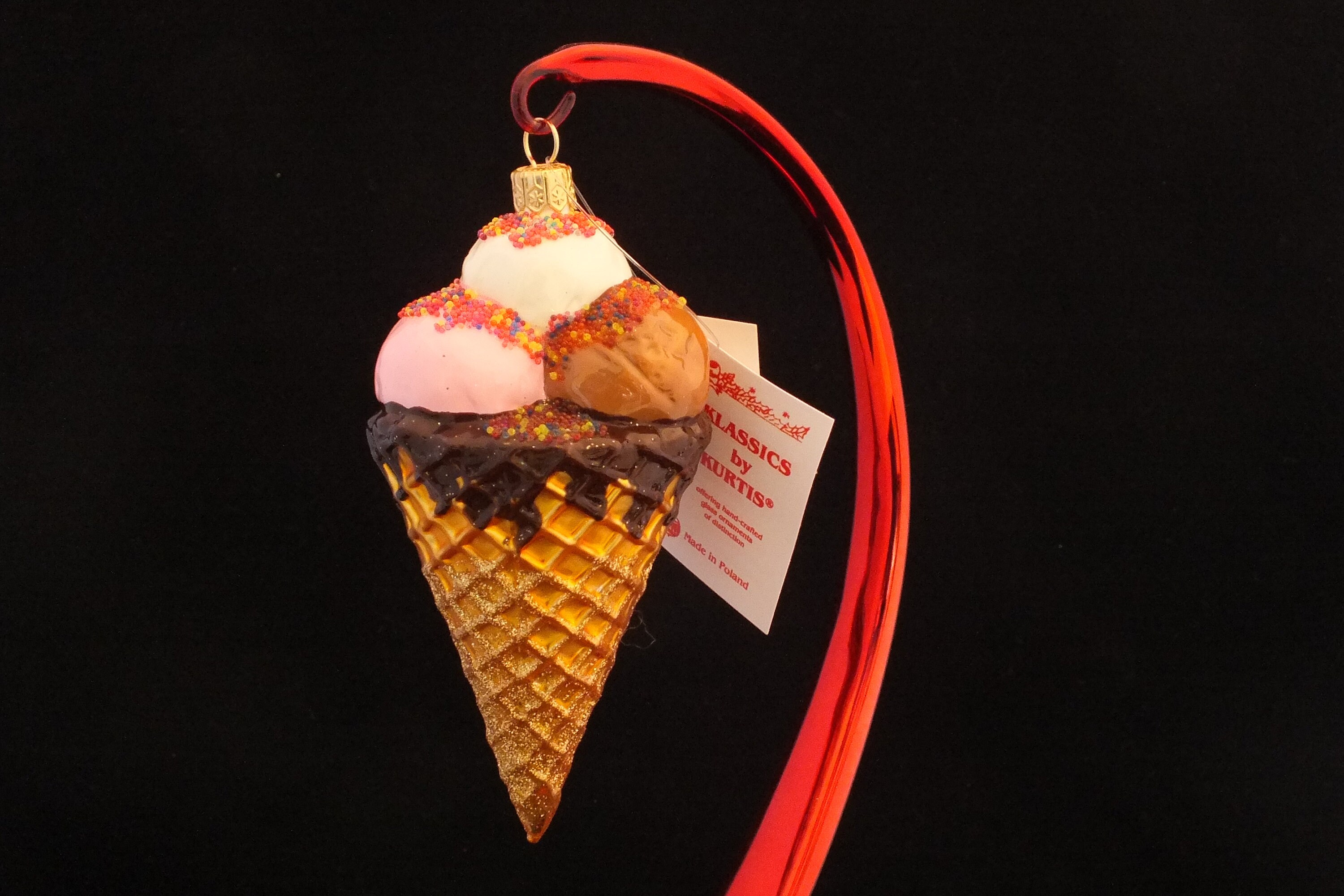 Ice Cream Cone Glass Ornament Etsy