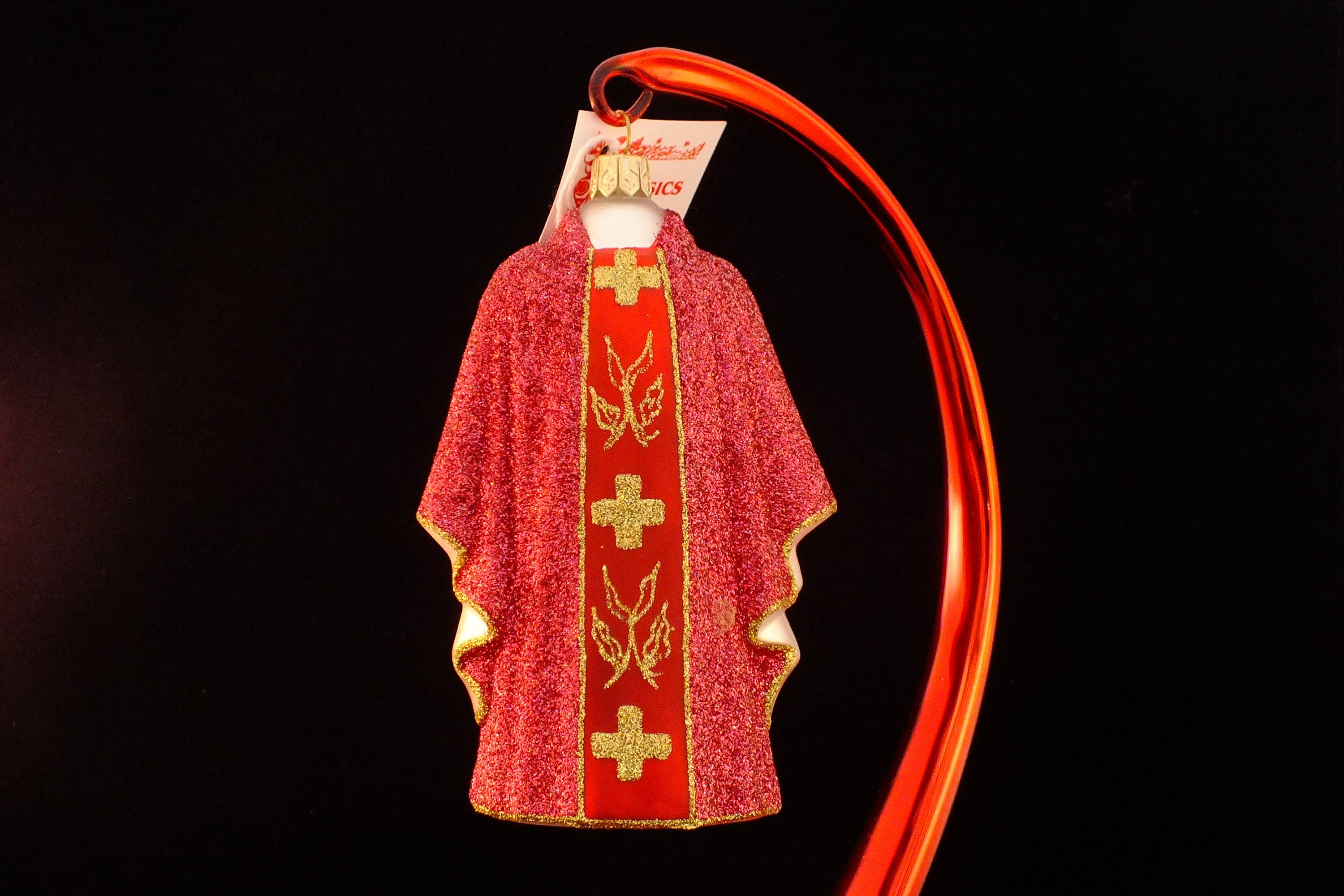 MCJC Kids Catholic Priest Costume – Red Papal Poncho With Plaid Accent, White Robe, Church Pageant Or Halloween Outfit