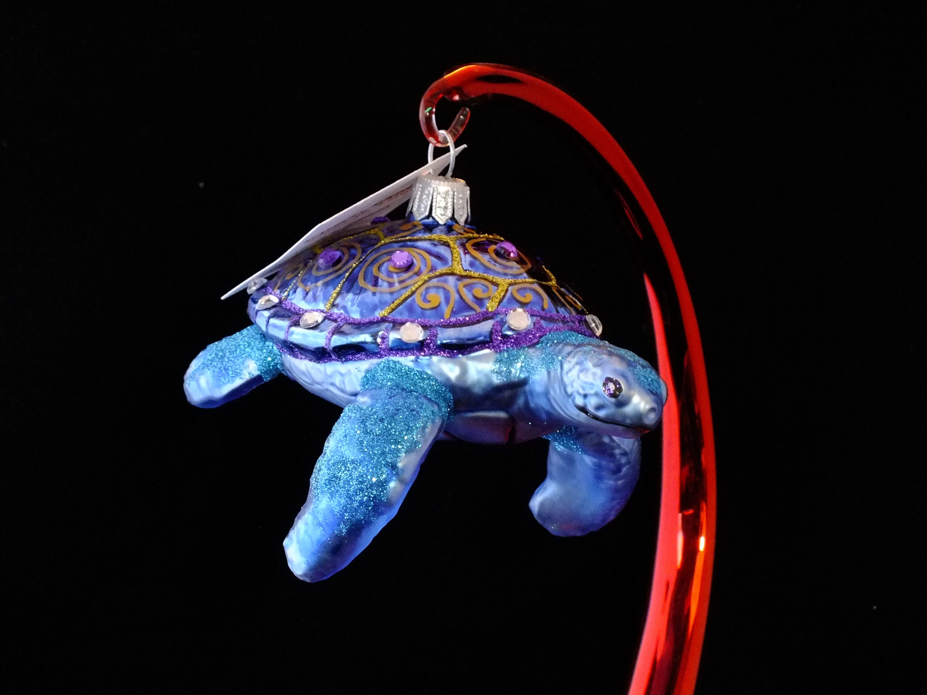 NWOT PASTEL COLORED TURTLE GLASS ORNAMENT 
