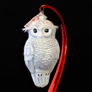 Snow Owl Glass Ornament