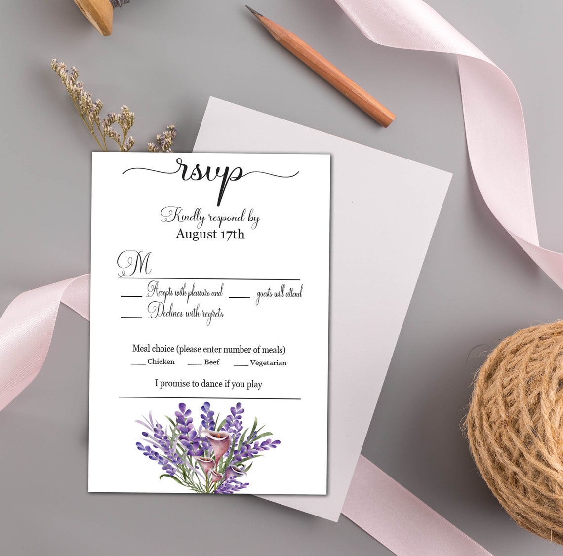 Lavender Wedding Invitation Template Invitation Maker PDF Purple
