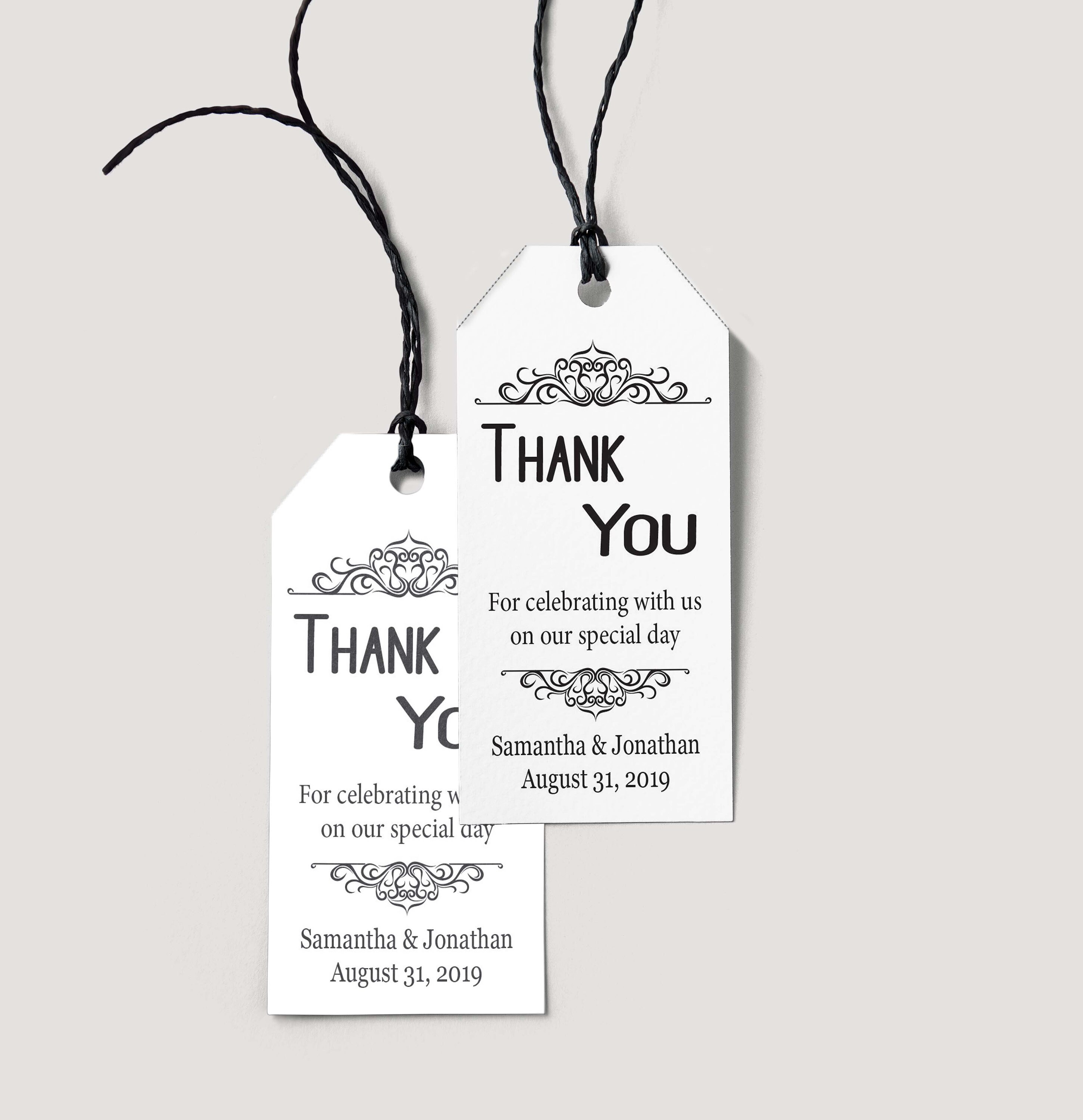 Thank You Tags Wedding Favor Tags Elegant Gift Tags Rustic Etsy