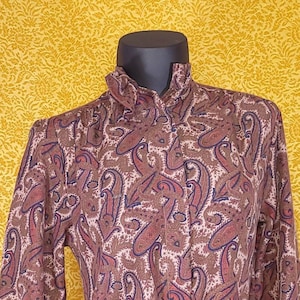 Brown Paisley Blouse | 60s Vintage Top