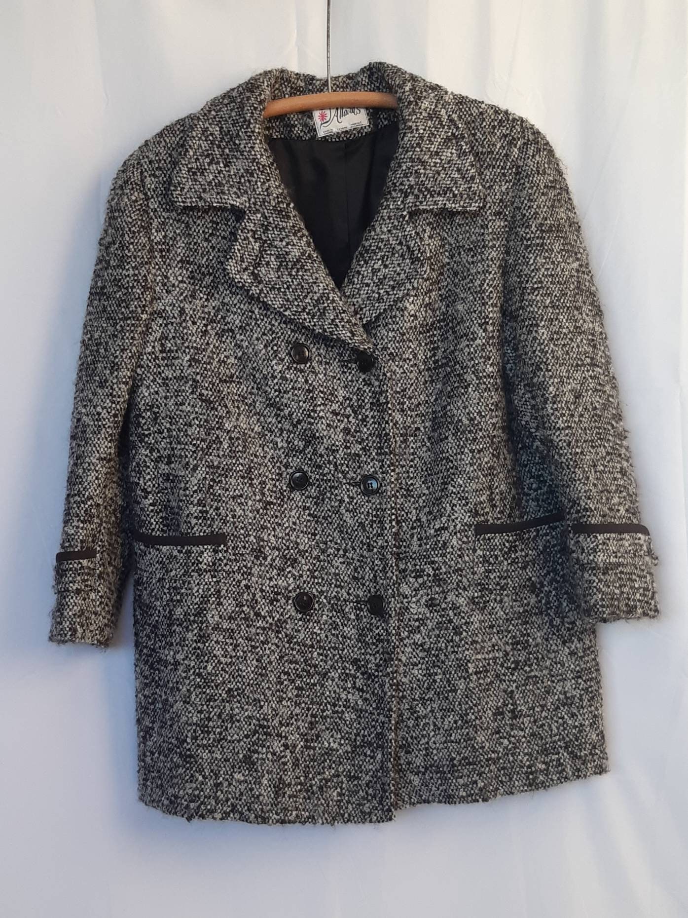 Tweed Wool Winter Coat Vintage/ Retro 1980's Large - Etsy Canada