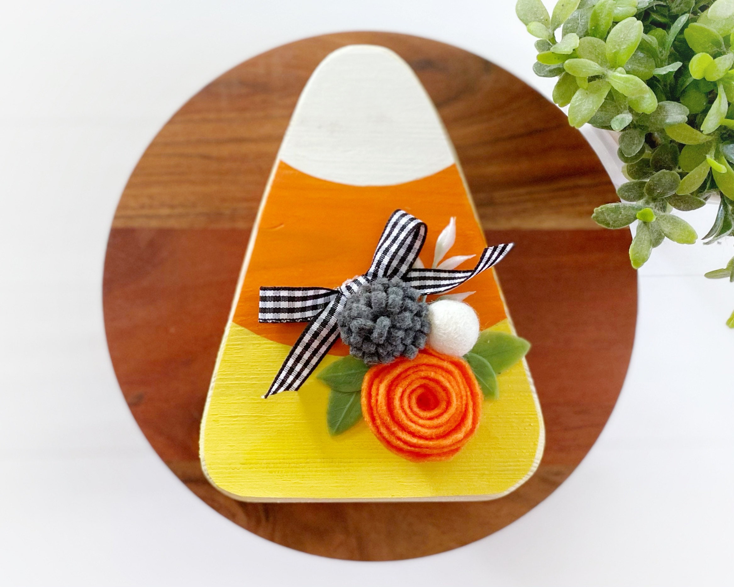 Wood Candy Corn Halloween Tiered Tray Decor Farmhouse Candy Etsy