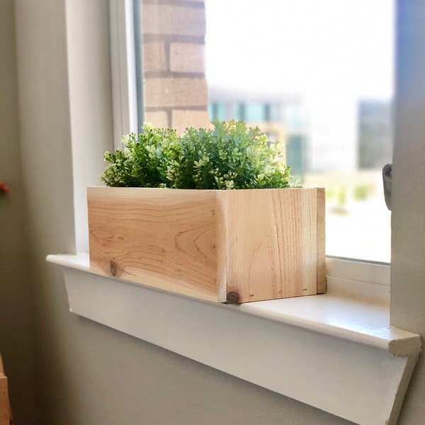 Window Sill Planter - indoor or outdoor window plant holder for herbs, flower gardens, and succulents - 16 inch