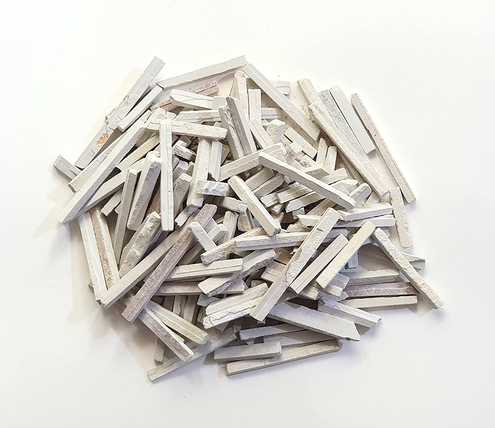 EARTH-NATURAL 50 Pcs, White Slate Pencils, Cut From Nigeria