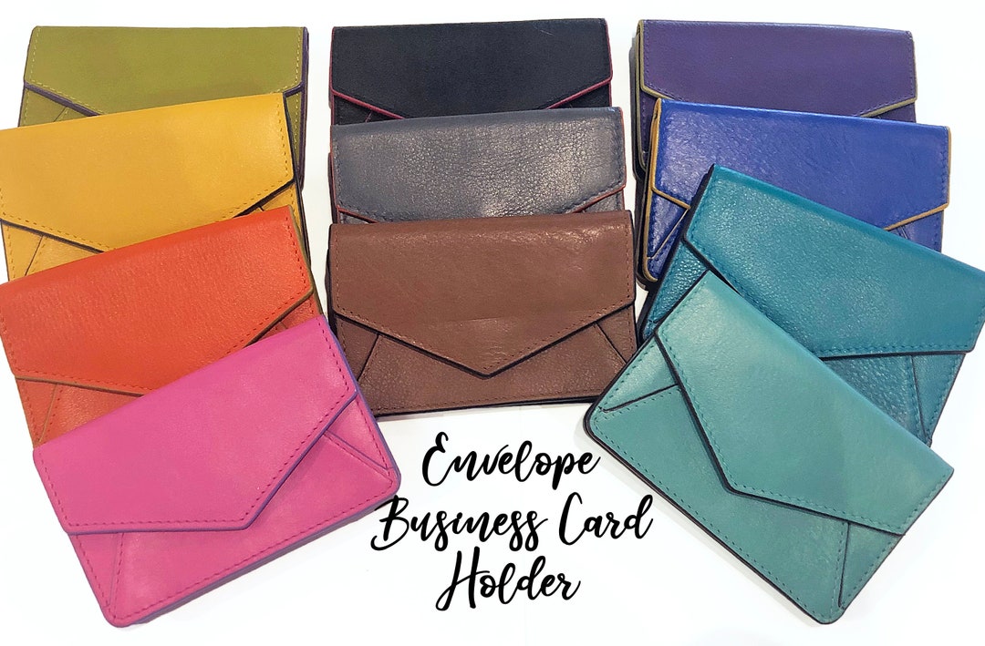 RFID Leather Envelope Business Card Holder Twinkle City Market Savannah Etsy