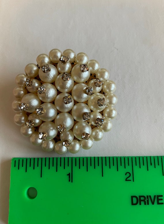 Vintage Stunning Faux Pearl Crystals Rhinestones … - image 6