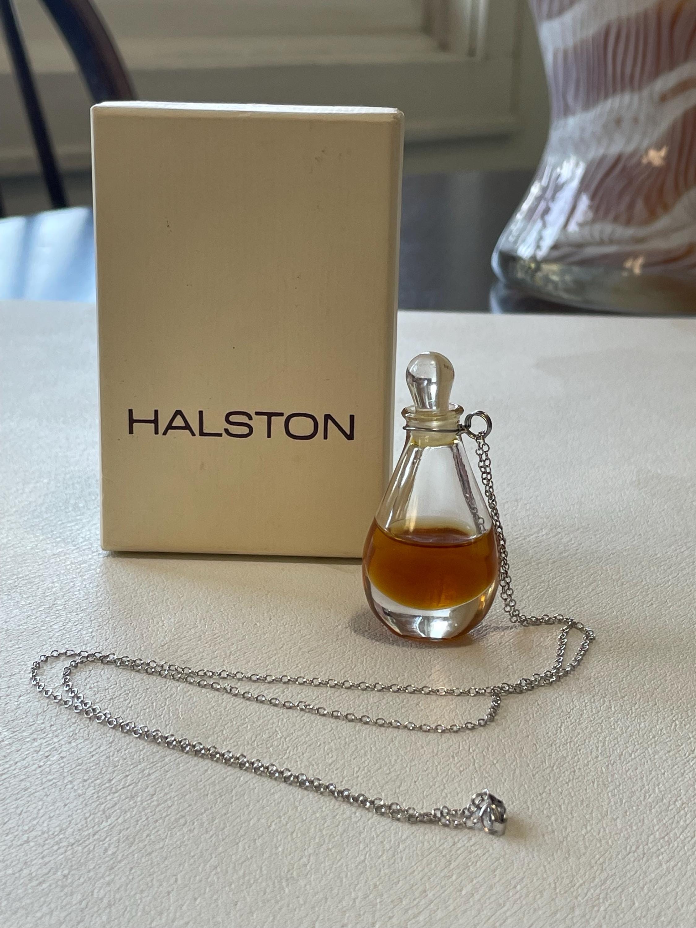 Vintage Halston Perfume Bottle Necklace Gift Bottle Designed by
