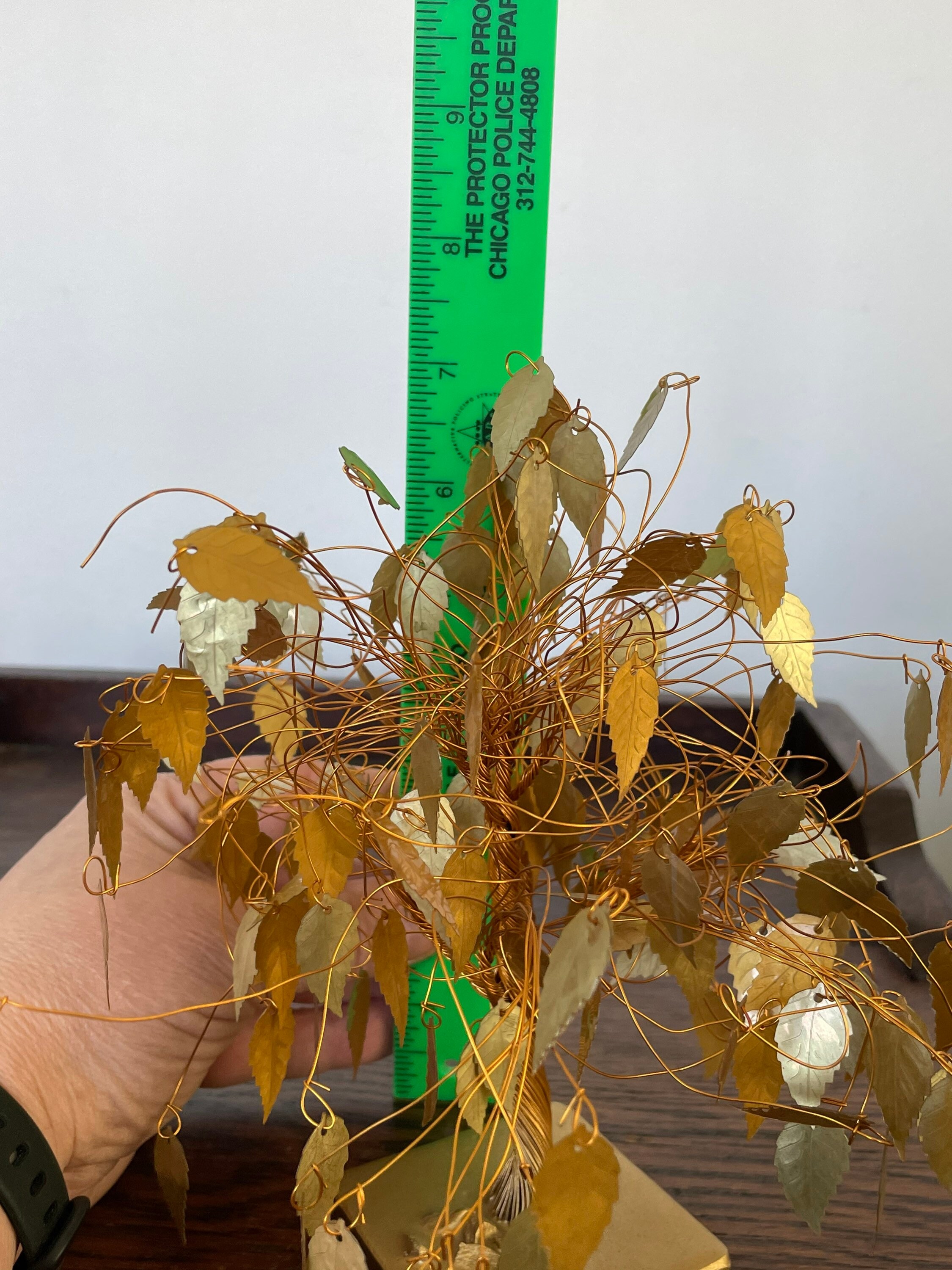 Vintage MCM Gold Leaf Dream Tree Twisted Wire Trunk JE Tramel Etsy