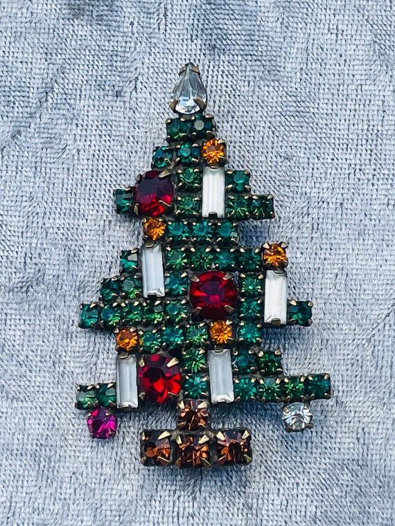 Vintage 1950s Signed Weiss Christmas Tree 5 Candle Brooch - Etsy
