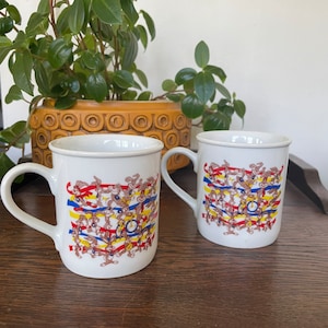 Vintage Set of Nestle Quik + Milk = Chocolatey Fun Hot Chocolate Coffee Milk Cups Mugs