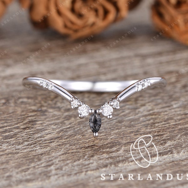 Salt and Pepper Wedding Band Etsy