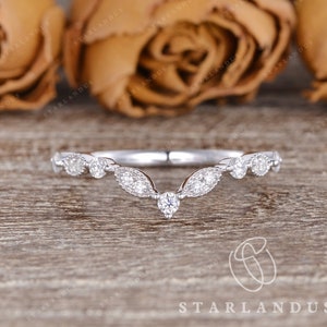 White Gold Art Deco Wedding Band Women Rose Gold Wedding Ring Retro Antique Chevron Band Matching Antique Wedding Band Stacking Gift Promise
