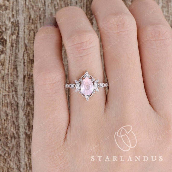 Vintage Sterling Silver Gemstone Ring 3ct 8mm*10mm Natural Rose Quartz Ring  for Daily Wear 925 Silver Rose Quartz Jewelry - AliExpress