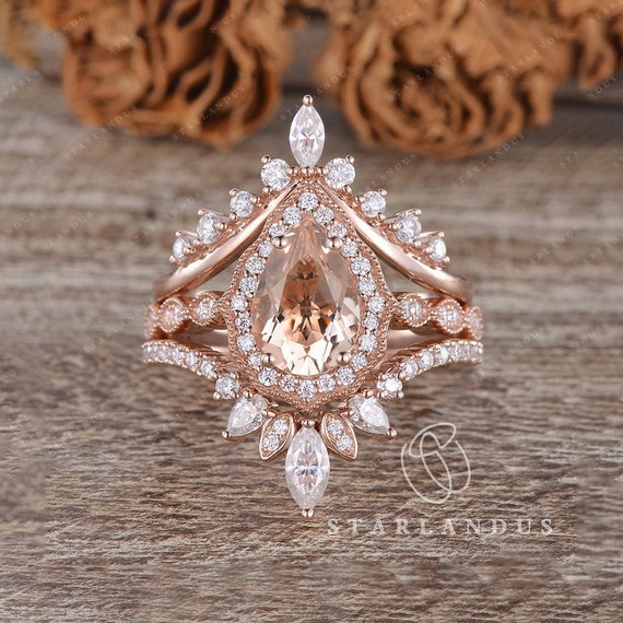 Morganite stacking ring deals
