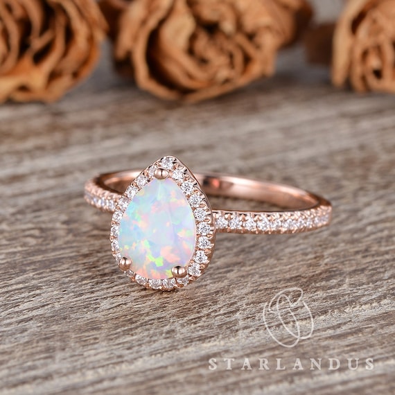 Faceted opal engagement ring outlet