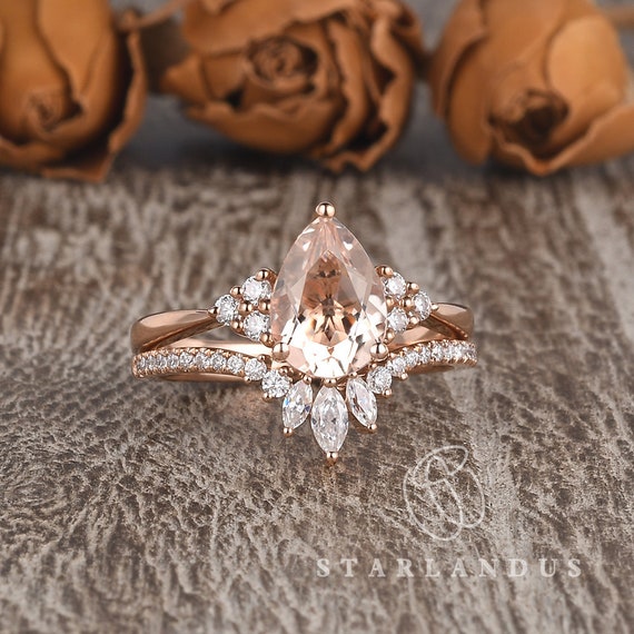 Vintage Diamond Pink Morganite Ring in Rose Gold – Boylerpf