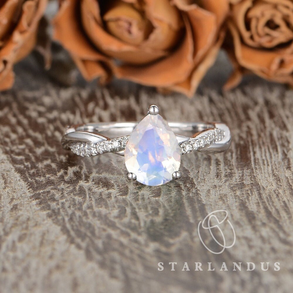 Pear shaped moonstone best sale ring