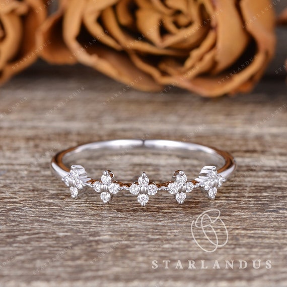 Buy Fairytale Silver Ring 4 Mm Wide Sterling Band Flowers Floral Ring Flower  Detail Online in India - Etsy