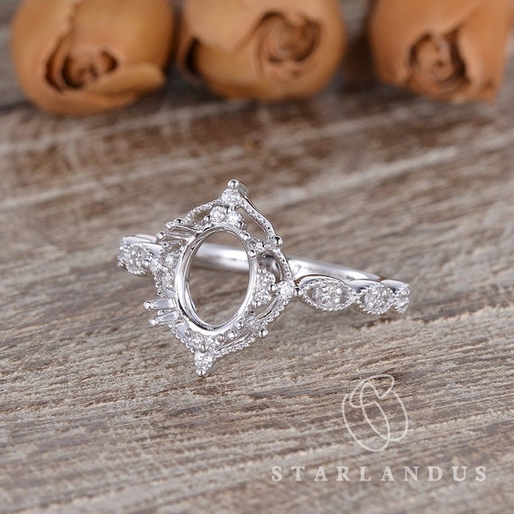 White Gold Custom Ring Setting White Gold Rose Gold Engagement