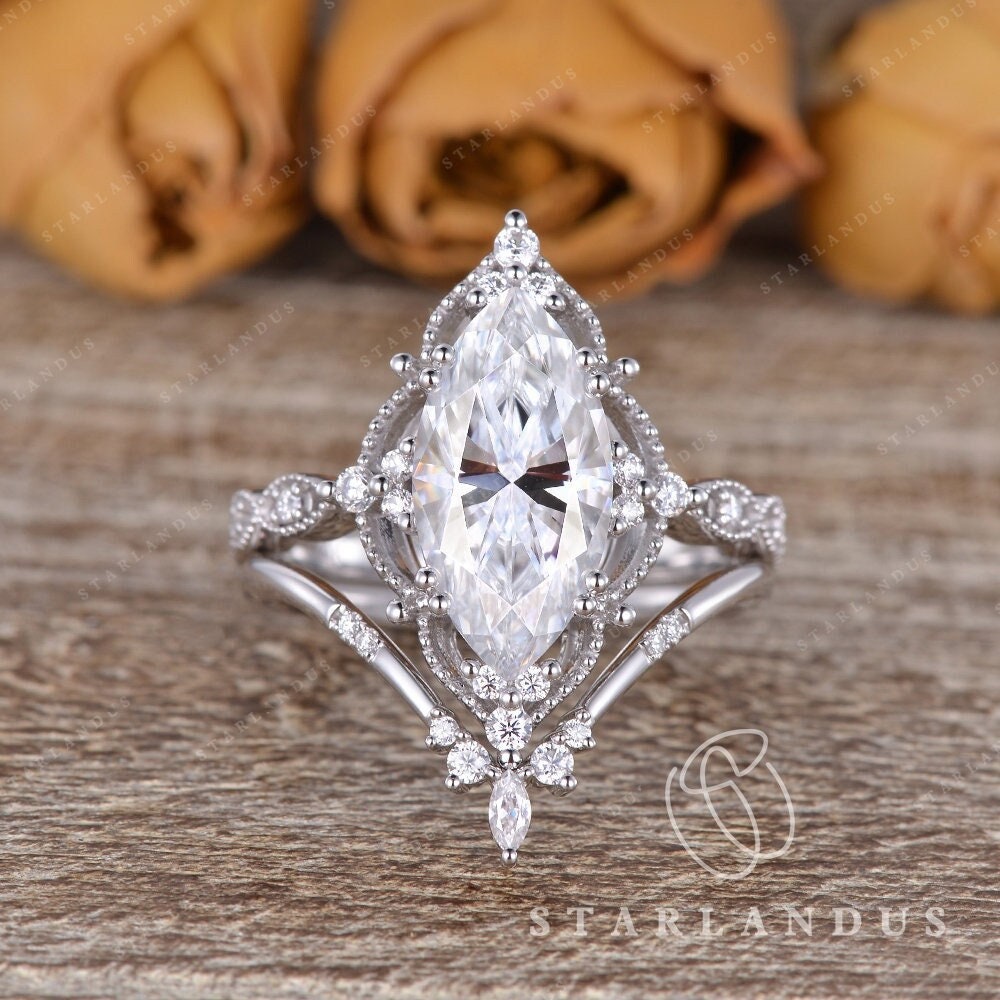 Marquise Engagement Ring Etsy Singapore