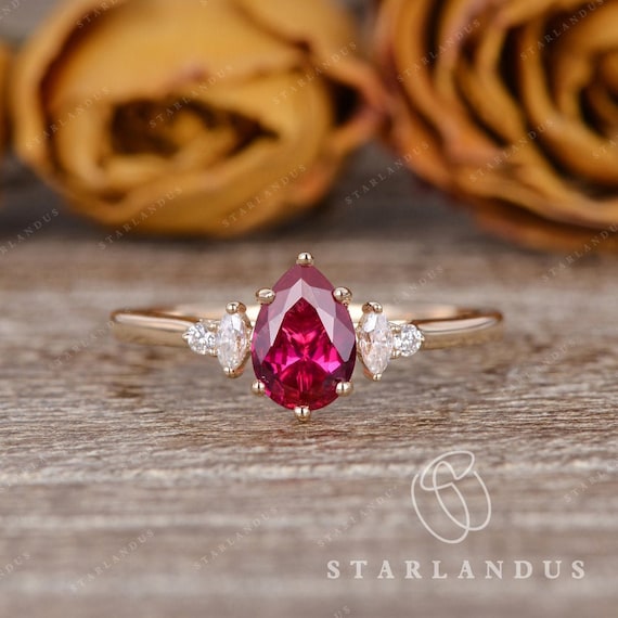 Pear Shaped Ruby Engagement Ring | Drop | Braverman Jewelry