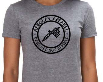 Areolas Apparel | Ladies Fit | Tri-Blend | Grey/Black Tattoo Logo
