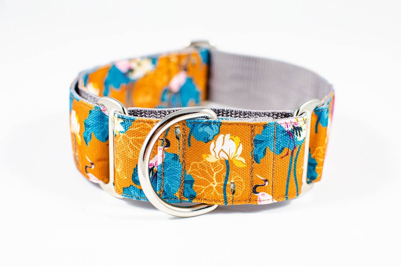 Japanese dog collar Japanese Garden Martingale Dog Collar Adjustable dog collar Orange dog collar