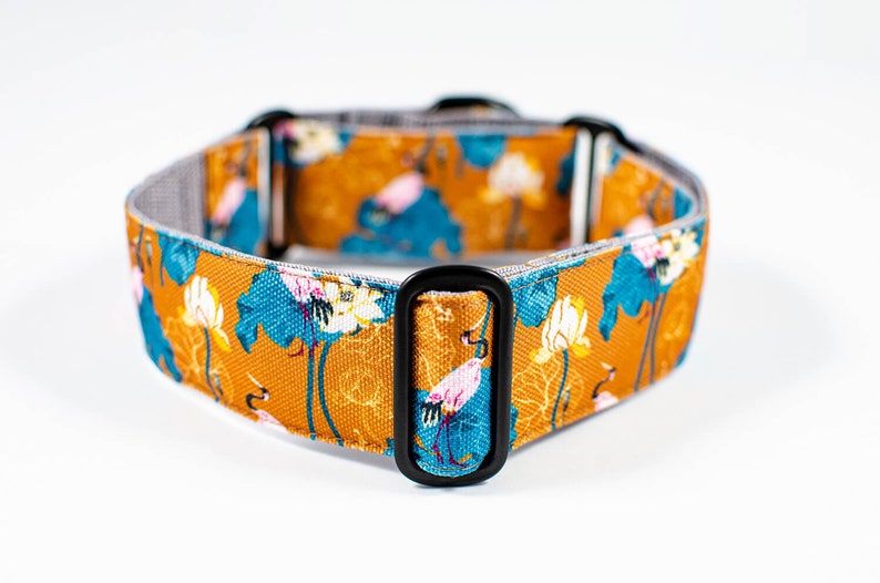 Japanese dog collar Japanese Garden Martingale Dog Collar Adjustable dog collar Orange dog collar