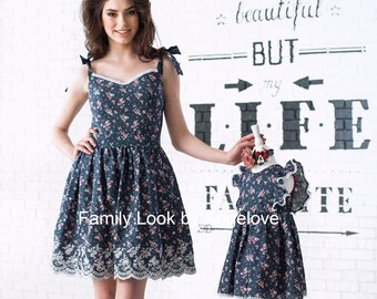 Matching Сotton Summer Family outfit - Mommy and Mе Dress -  Sundress
