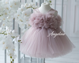 Birthday Dress, Pageant Tutu Outfit Babygirl, Special Occasion Prom Baby Gown, Princess Party  Tulle Skirt First Birthday