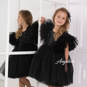 Black  girls outfit - Tutu Dress - Witch Costume for Girls - Halloween Witch Costume