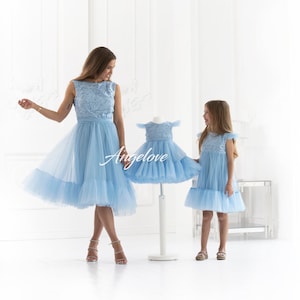 Matching Mother and Daughter, Blue Mommy and Me Dress, Outfits First ...
