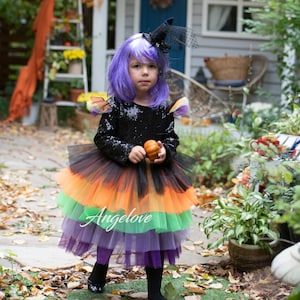 Hexe Kleinkinderkostüm Babygirls Mädchen - Halloween Hexenkostüm - Hexe Tütü Kleid
