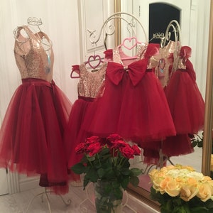 Xmas Dress Eve Party - Mommy and me outfits Christmas - Matching dresses sequins - Mother and Daughter Matching -  Pattern bungary