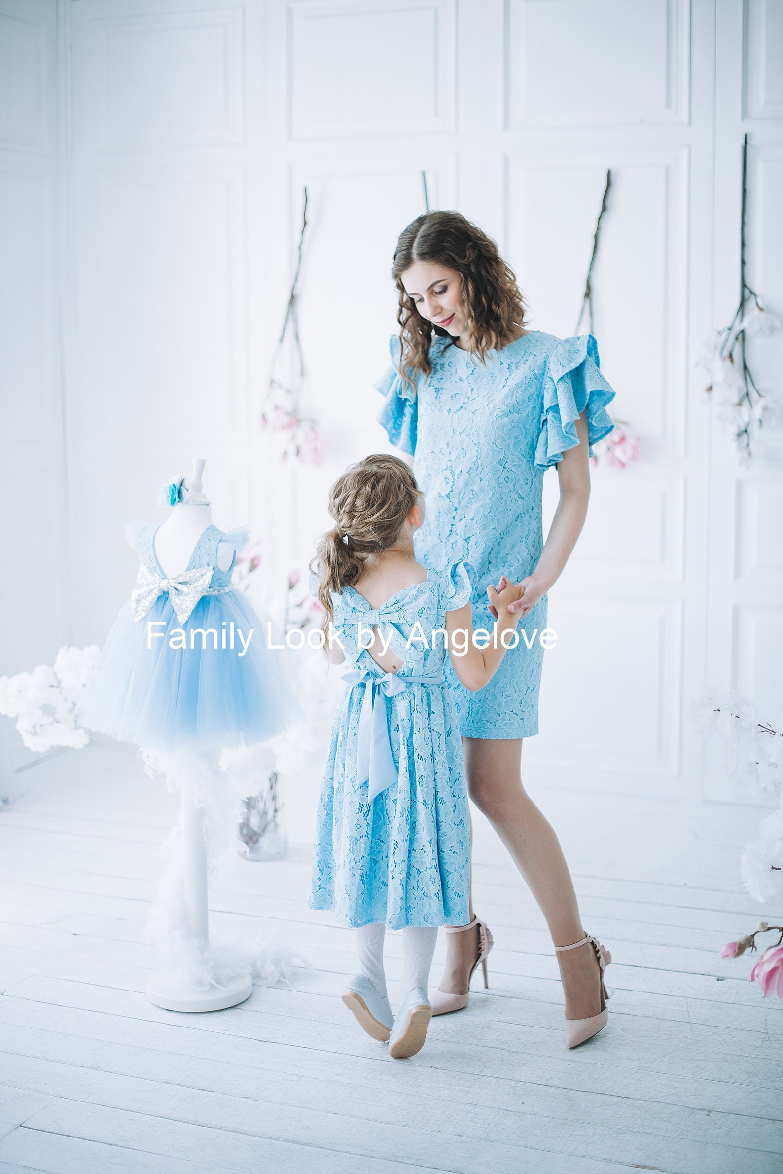 Mommy and Me Outfits Lace Dress Mother and Daughter Family | Etsy
