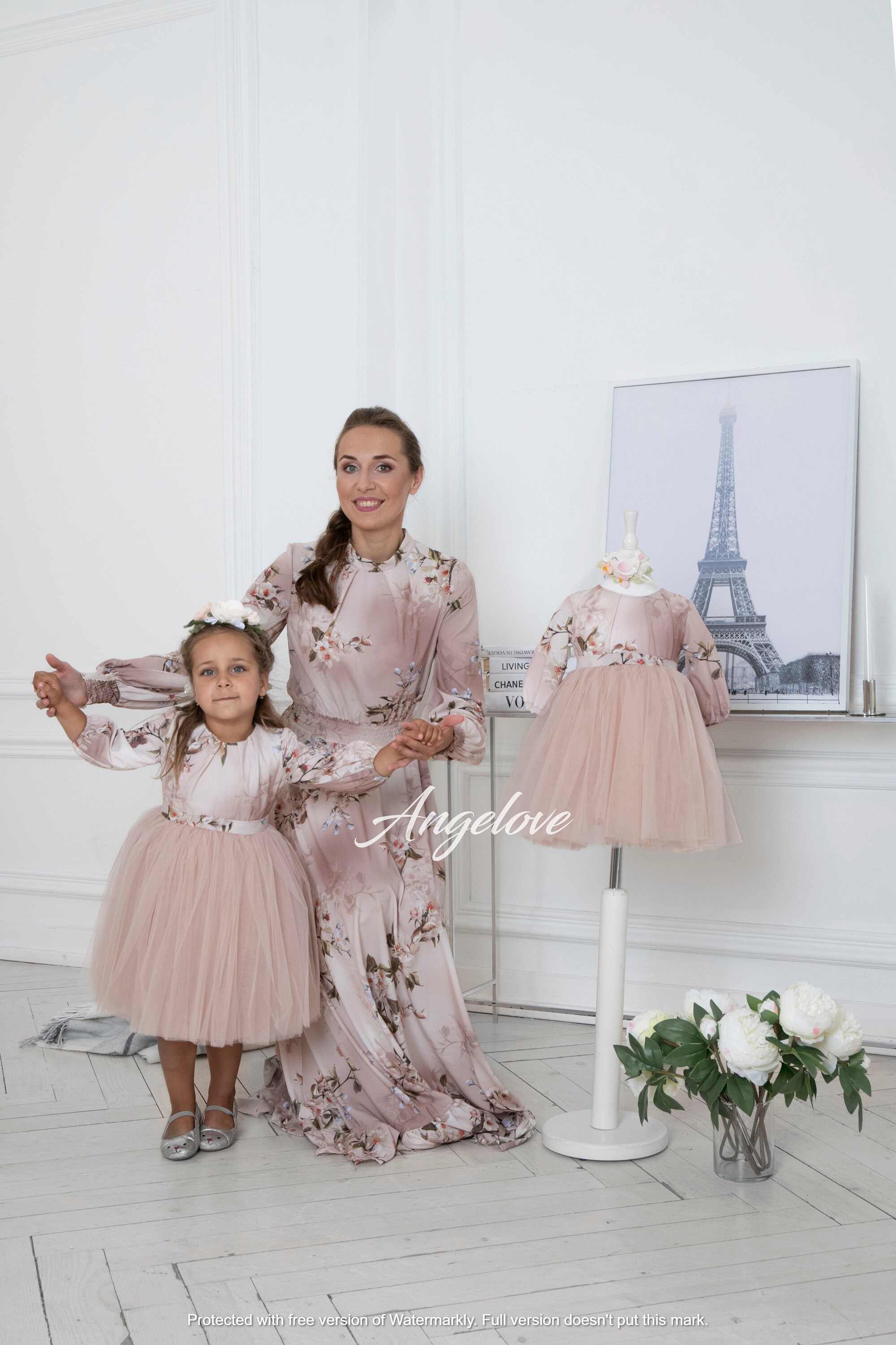 Mommy and me top long sleeve dresses
