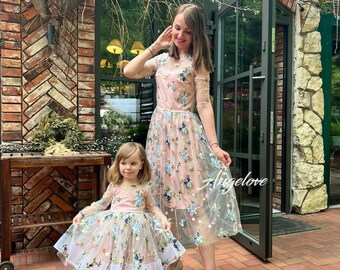 Matching lace dress Mother daughter  -  Mommy and Me dress - Easter outfit