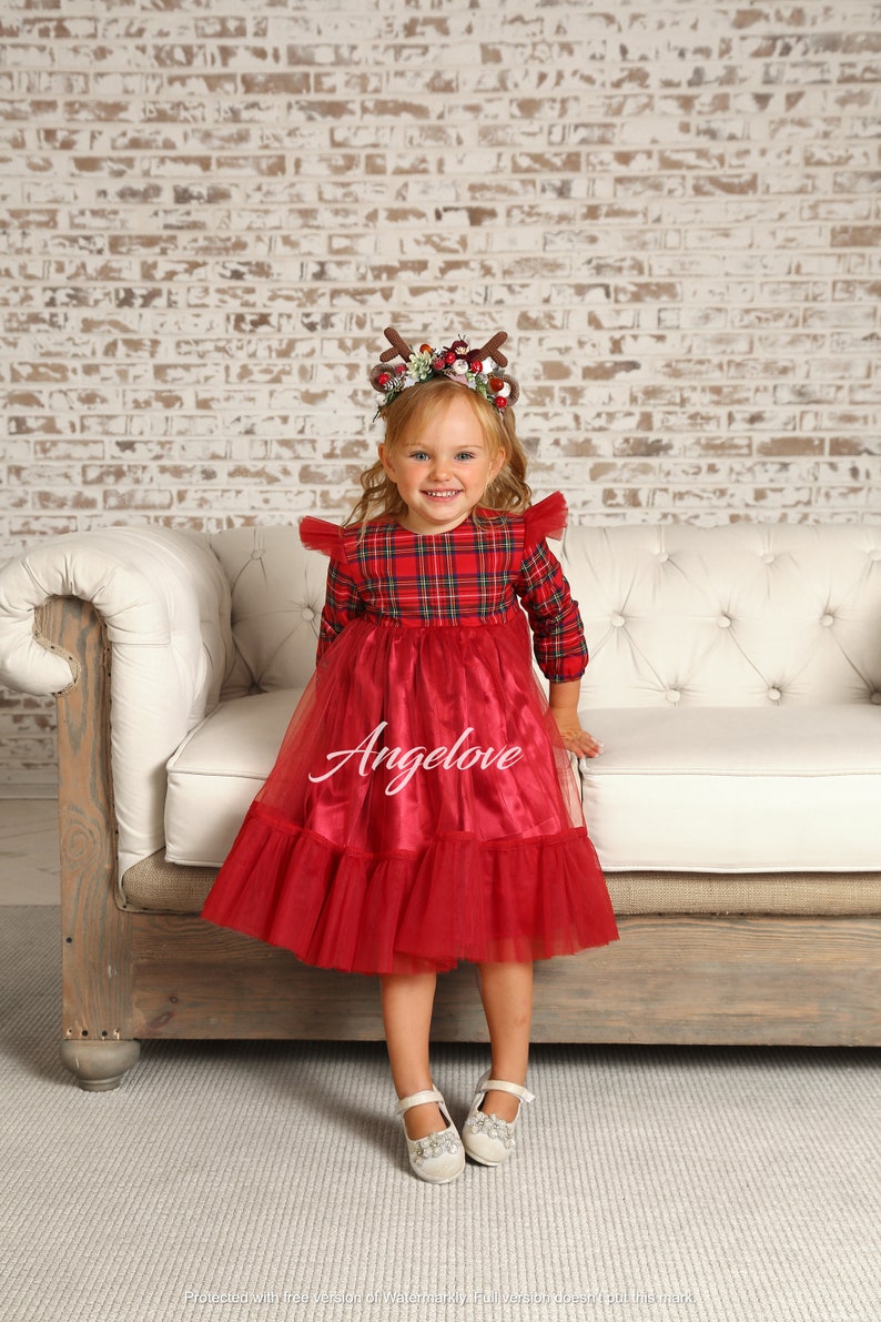 Mommy and me outfits Christmas Red Tartan Dress Matching Etsy Mommy And Me Christmas Dress