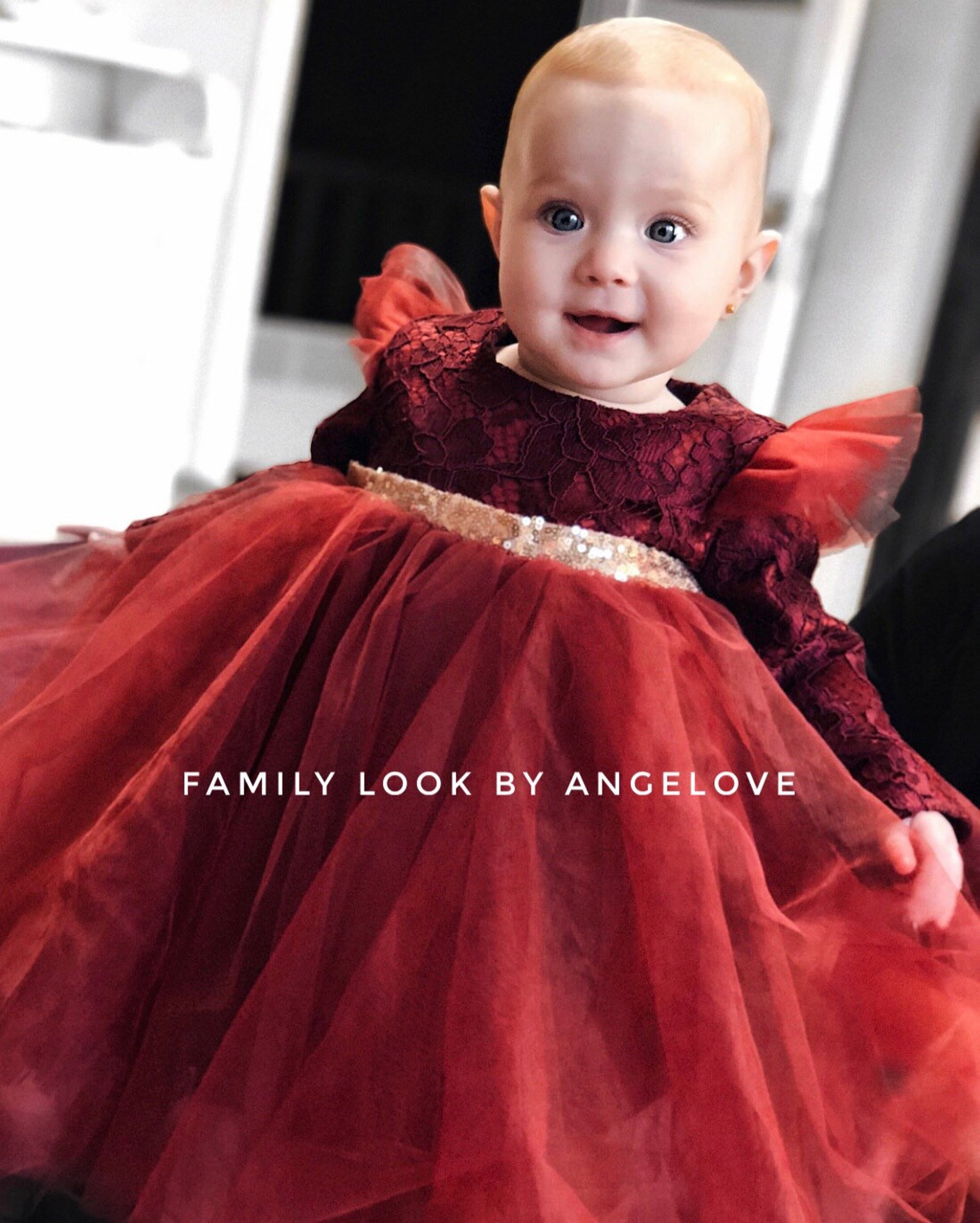 Christmas Dress Toddler Babygirl Red Burgundy Maroon Etsy